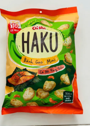 bánh gạo oishi haku (cá hồi,mè rang,dừa sấy)